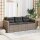 vidaXL Gartensofa mit Kissen 3-Sitzer Grau Poly Rattan