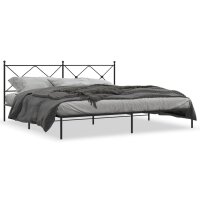 vidaXL Bettgestell mit Kopfteil Metall Schwarz 193x203 cm