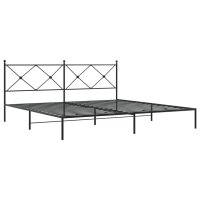 vidaXL Bettgestell mit Kopfteil Metall Schwarz 193x203 cm