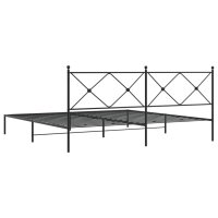 vidaXL Bettgestell mit Kopfteil Metall Schwarz 193x203 cm