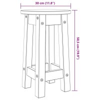 vidaXL Barhocker 2 Stk. Grau Massivholz Kiefer