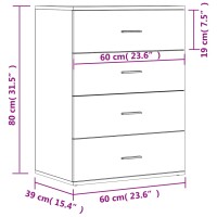 vidaXL Sideboards 2 Stk. Wei&szlig; 60x39x80 cm Holzwerkstoff