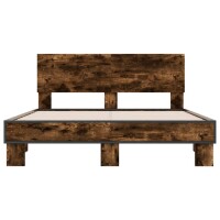 vidaXL Bettgestell R&auml;uchereiche 120x190 cm Holzwerkstoff und Metall