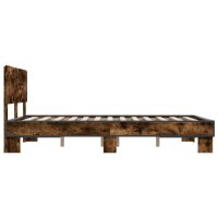 vidaXL Bettgestell R&auml;uchereiche 120x190 cm Holzwerkstoff und Metall