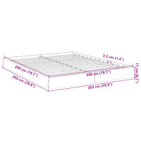 vidaXL Bettgestell Schwarz 200x200 cm Holzwerkstoff