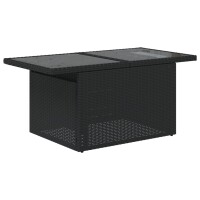 vidaXL 8-tlg. Garten-Sofagarnitur mit Kissen Schwarz Poly Rattan