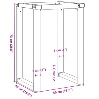 vidaXL Esstisch-Gestell in O-Form 50x40x73 cm Gusseisen