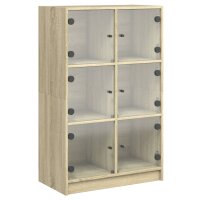 vidaXL Highboard mit T&uuml;ren Sonoma-Eiche 68x37x109 cm Holzwerkstoff