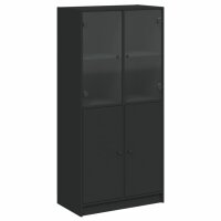 vidaXL Highboard mit T&uuml;ren Schwarz 68x37x142 cm Holzwerkstoff