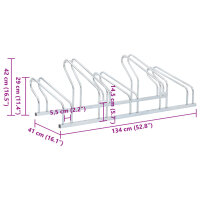 vidaXL Fahrradst&auml;nder f&uuml;r 5 Fahrr&auml;der Freistehend Verzinkter Stahl