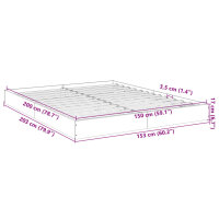 vidaXL Bettgestell Grau Sonoma 150x200 cm Holzwerkstoff