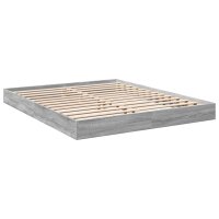 vidaXL Bettgestell Grau Sonoma 150x200 cm Holzwerkstoff