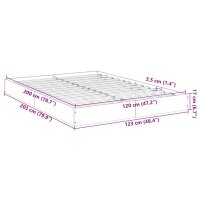 vidaXL Bettgestell Betongrau 120x200 cm Holzwerkstoff