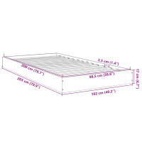 vidaXL Bettgestell Betongrau 100x200 cm Holzwerkstoff