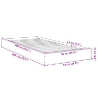 vidaXL Bettgestell R&auml;uchereiche 90x200 cm Holzwerkstoff