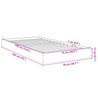 vidaXL Bettgestell Schwarz 75x190 cm Holzwerkstoff