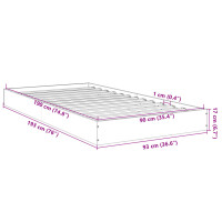 vidaXL Bettgestell Betongrau 90x190 cm Holzwerkstoff