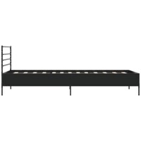 vidaXL Bettgestell Schwarz 75x190 cm Holzwerkstoff und Metall