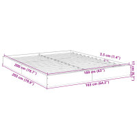 vidaXL Bettgestell Grau Sonoma 160x200 cm Holzwerkstoff