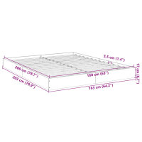 vidaXL Bettgestell Betongrau 160x200 cm Holzwerkstoff