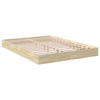 vidaXL Bettgestell Sonoma-Eiche 135x190 cm Holzwerkstoff