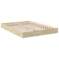 vidaXL Bettgestell Sonoma-Eiche 135x190 cm Holzwerkstoff