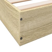 vidaXL Bettgestell Sonoma-Eiche 135x190 cm Holzwerkstoff