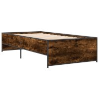 vidaXL Bettgestell R&auml;uchereiche 90x200 cm Holzwerkstoff und Metall