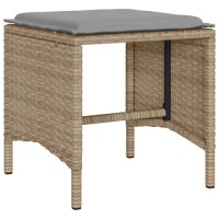 vidaXL 4-tlg. Garten-Sofagarnitur mit Kissen Beige Poly Rattan