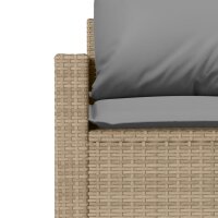 vidaXL 4-tlg. Garten-Sofagarnitur mit Kissen Beige Poly Rattan