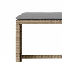 vidaXL 4-tlg. Garten-Sofagarnitur mit Kissen Beige Poly Rattan