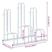 vidaXL Fahrradst&auml;nder f&uuml;r 3 Fahrr&auml;der Freistehend Verzinkter Stahl