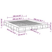 vidaXL Bettgestell Wei&szlig; 200x200 cm Holzwerkstoff