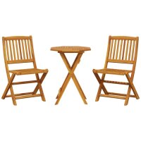 vidaXL 3-tlg. Bistro-Set Klappbar Massivholz Akazie