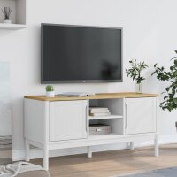 vidaXL TV-Schrank FLORO Wei&szlig; 114x43x55 cm Massivholz Kiefer