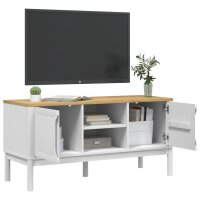 vidaXL TV-Schrank FLORO Wei&szlig; 114x43x55 cm Massivholz Kiefer