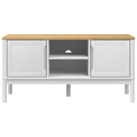 vidaXL TV-Schrank FLORO Wei&szlig; 114x43x55 cm Massivholz Kiefer