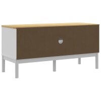 vidaXL TV-Schrank FLORO Wei&szlig; 114x43x55 cm Massivholz Kiefer