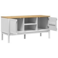 vidaXL TV-Schrank FLORO Wei&szlig; 114x43x55 cm Massivholz Kiefer