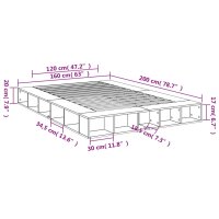 vidaXL Bettgestell Betongrau 160x200 cm Holzwerkstoff