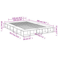 vidaXL Bettgestell R&auml;uchereiche 150x200 cm Holzwerkstoff