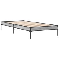 vidaXL Bettgestell Grau Sonoma 90x190 cm Holzwerkstoff und Metall