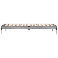 vidaXL Bettgestell Grau Sonoma 90x190 cm Holzwerkstoff und Metall