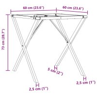 vidaXL Esstisch-Gestell in X-Form 60x60x73 cm Gusseisen