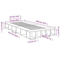 vidaXL Bettgestell Braun Eichen-Optik 75x190 cm Holzwerkstoff