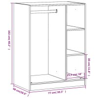 vidaXL Kleiderschrank Schwarz 77x48x102 cm Holzwerkstoff