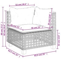 vidaXL 6-tlg. Garten-Sofagarnitur mit Kissen Schwarz Poly Rattan