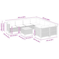 vidaXL 9-tlg. Garten-Sofagarnitur mit Kissen Grau Poly Rattan