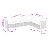 vidaXL 6-tlg. Garten-Sofagarnitur mit Kissen Grau Poly Rattan