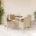 vidaXL 5-tlg. Garten-Essgruppe mit Kissen Beige Poly Rattan und Glas